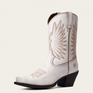 Distressed White Ariat Goldie Western Boot | 07EUZYLTJ