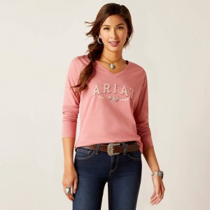 Dusty Rose Ariat Flora Tee | 19TSPYKGM