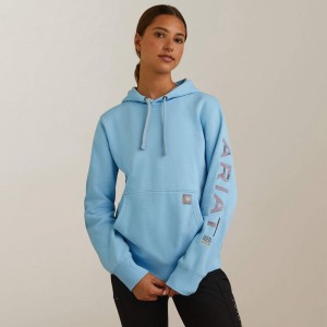 Dutch Canal Heather/ Dusk Ariat Rebar Graphic Hoodie | 72SHWYCVA