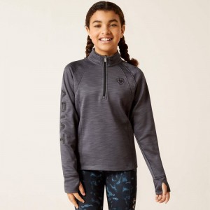 Ebony Grey Ariat Tek Team 1/2 Zip Sweatshirt | 34YFQKGLW