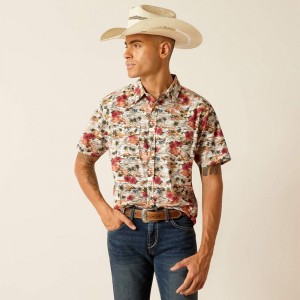 Egret Ariat Hakeem Retro Fit Shirt | 69SYEGJDU