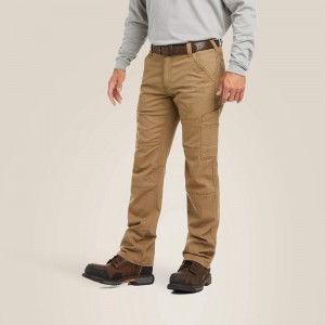 Field Khaki Ariat Fr M5 Stretch Duralight Canvas Stackable Straight Leg Pant | 48JHAXQSD