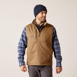 Field Khaki Ariat Rebar Duracanvas Vest | 02AJSCLDY