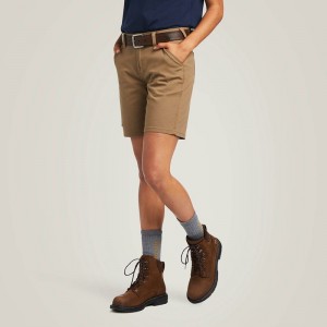 Field Khaki Ariat Rebar Durastretch Made Tough Short | 83ZULIYNT