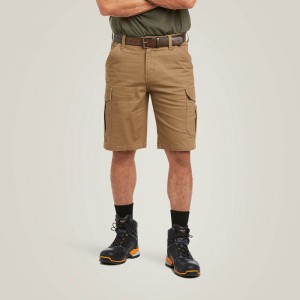 Field Khaki Ariat Rebar Durastretch Made Tough Cargo 11" Short | 29HFTWLBZ