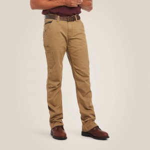 Field Khaki Ariat Rebar M4 Relaxed Durastretch Washed Twill Dungaree Boot Cut Pant | 73BFXWJZV