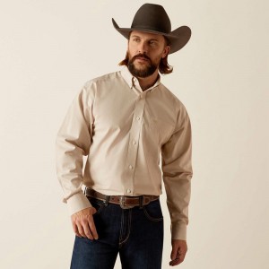 Gold Ariat Wrinkle Free Graysen Classic Fit Shirt | 14XUMFBDS