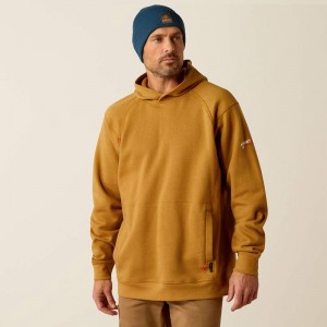 Golden Brown Ariat Fr Rev Pullover Hoodie | 38SPWFGCL