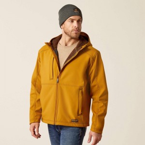 Golden Brown Ariat Rebar Sherpa Stretch Canvas Softshell Jacket | 29BOJLXFY