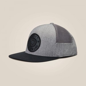 Gray Ariat Round Logo Patch Cap | 23GXSDJHV