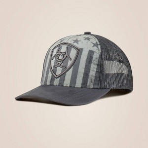 Gray Ariat Shield Embossed Cap | 83EKLUHPS