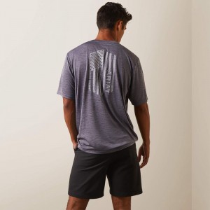 Graystone Ariat Charger Vertical Flag Tee | 91JYTZFKD