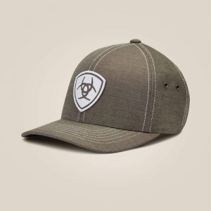 Grey Ariat Shield Logo Patch Cap | 40CXAFVBM