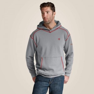 Heather Gray Ariat Fr Polartec Hoodie | 05UPCOJFW