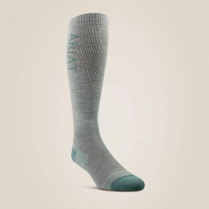 Heather Grey/Arctic Ariat Tek Thaw Merino Socks | 56LZQVNIE