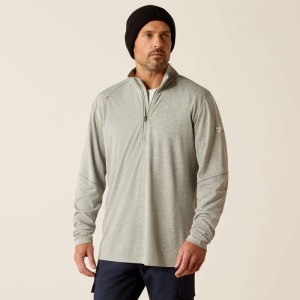 Heather Grey Ariat Fr Primo 1/4 Zip Baselayer | 75DQOEPUB