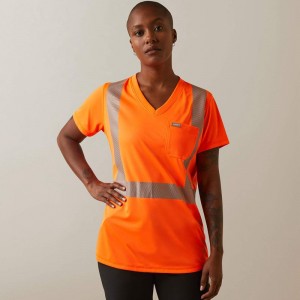 Hi Vis Orange Ariat Rebar Hi-Vis Ansi T-Shirt | 29YUMQKIA