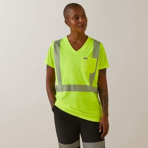 Hi Vis Yellow Ariat Rebar Hi-Vis Ansi T-Shirt | 58IHFPDOZ