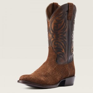 Hippo Tan Suede Ariat Bankroll Western Boot | 65FELIZWC