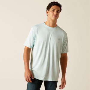 Iced Aqua Ariat Charger Crestline T-Shirt | 17REXCZFM