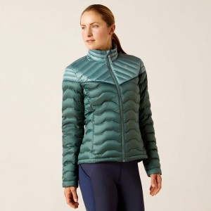 Iridescent Arctic/Silver Pine Ariat Ideal Down Jacket | 94ARQYSKG