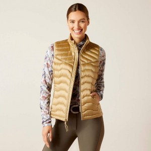 Iridescent Fields Of Rye Ariat Ideal Down Vest | 27SNYHELC