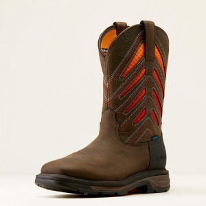 Iron Coffee/Sunset Ariat Workhog Xt Venttek Waterproof Work Boot | 74JOVBUXD