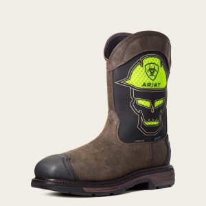 Iron Coffee Ariat Workhog Xt Venttek Bold Waterproof Carbon Toe Work Boot | 80MUOQIBJ