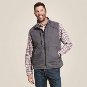 Iron Gray Ariat Fr Duralight Stretch Canvas Vest | 78IMTVKWO