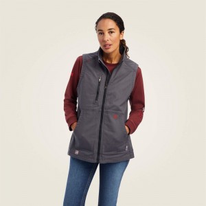 Iron Grey Ariat Fr Duralight Cordura Canvas Vest | 37SZFRIBC