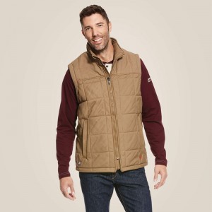 Khaki Ariat Fr Crius Insulated Vest | 10ZKYRVDM