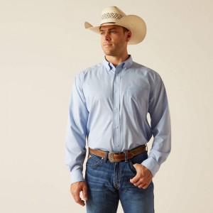 Light Blue Ariat 360 Airflow Classic Fit Shirt | 91LBJMVSU