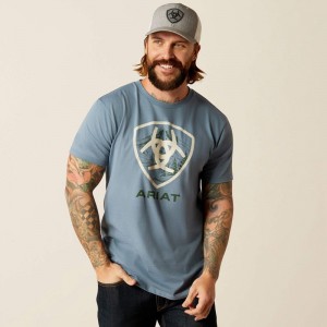 Light Denim Ariat Rocky Peak T-Shirt | 83MXEAFGK