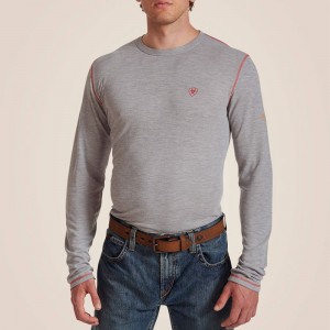 Light Gray Ariat Fr Polartec Baselayer | 61XDQLUWS