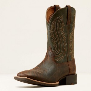 Mahogany Elephant Print/Forest Green Ariat Sport Big Country Cowboy Boot | 69PVCUMQZ