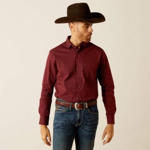 Maroon Banner Ariat Mckinley Modern Fit Shirt | 06IEJADSR