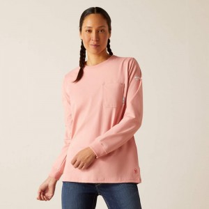 Mauveglow Ariat Fr American Rose T-Shirt | 59GHXQNBR