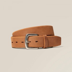 Medium Brown Ariat Simple Embroidery Belt | 02ZFCMXSV