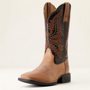 Mesa Tan/Thunder Brown Ariat Brush Creek Cowboy Boot | 65ZTFJAND