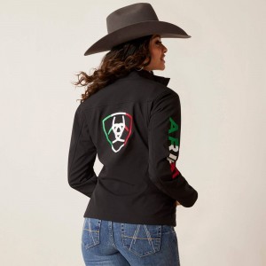 Mex Black Ariat Classic Team Softshell Brand Jacket | 10PJXAWMS