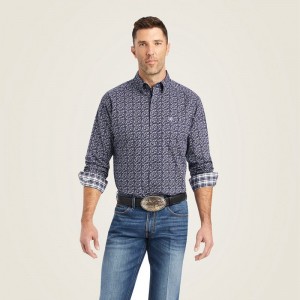 Midnight Sail Ariat Relentless Trailblazer Stretch Classic Fit Shirt | 90GSUVADP