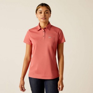 Mineral Red Ariat Rebar Foreman Polo | 04GHZOVYN