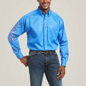 Multi Print Ariat Team Logo Twill Classic Fit Shirt | 51EOANZMX