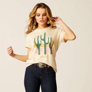 Natural Ariat Saguro Modern T-Shirt | 63VNKAXIQ