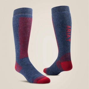 Navy/Red Ariat Tek Merino Socks | 47MJGQTSV