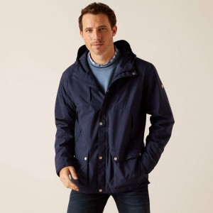 Navy Ariat Atherton Waterproof Jacket | 81JCZYAQG