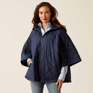 Navy Ariat Fescue Insulated Cape | 13YKJUBWZ