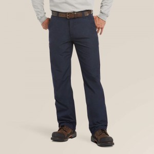 Navy Ariat Fr M4 Relaxed Duralight Ripstop Boot Cut Pant | 58CNBKAOL