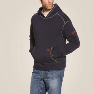 Navy Ariat Fr Polartec Hoodie | 70ZVAGCMN