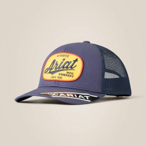 Navy Ariat Logo Patch Cap | 34RZKVBXS